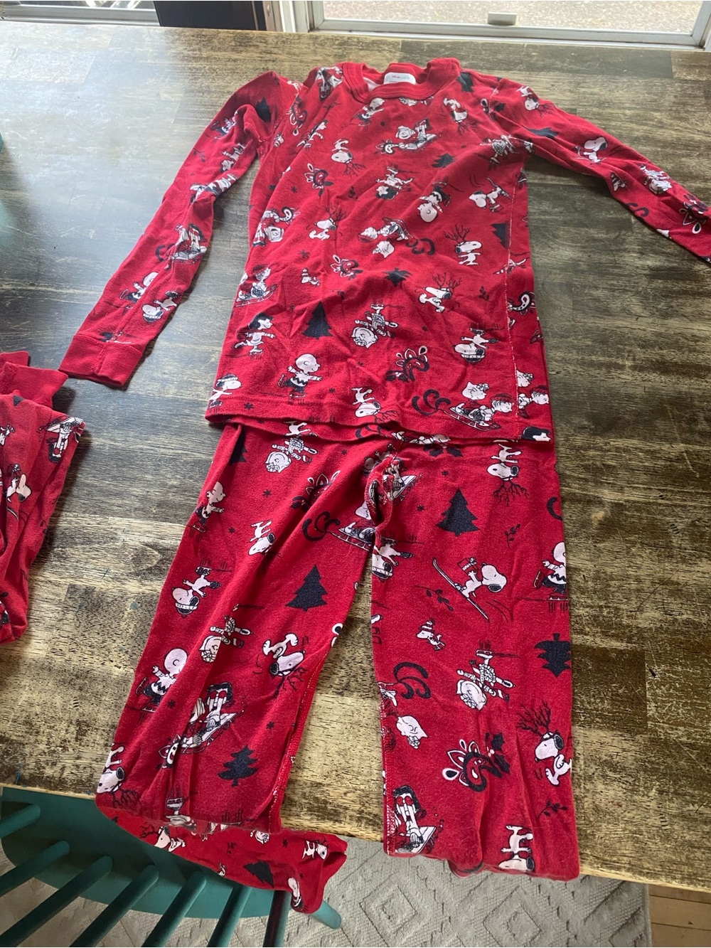 Hanna Andersson Red Snoopy Holiday Kids Pajama Set